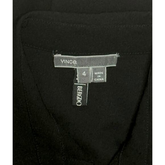 VINCE Button Front Jumpsuit Boilersuit Relaxed Roll Tab Sleeve Chic Trendy Black - Picture 13 of 15